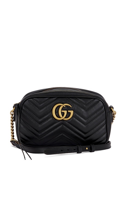 FWRD Renew Gucci GG Marmont Shoulder Bag in Black