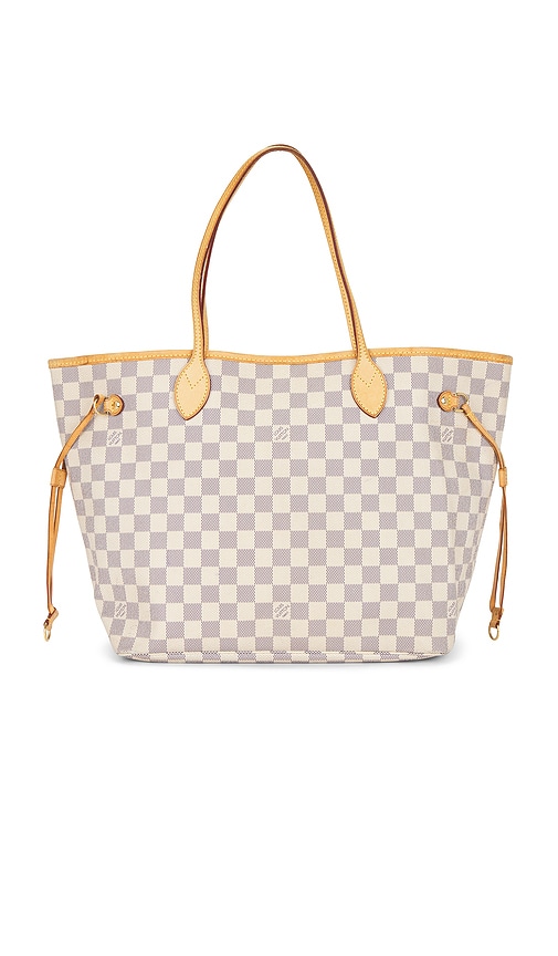 FWRD Renew Louis Vuitton Damier Azur Neverfull MM Tote Bag in White