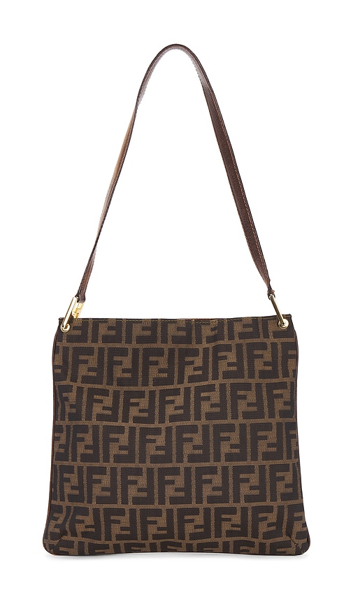 FWRD Renew Fendi Zucca Shoulder Bag in Beige