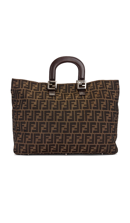 FWRD Renew Fendi Zucca Tote Bag in Brown