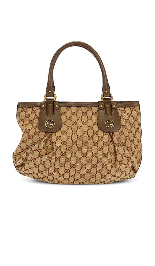 FWRD Renew Gucci Scarlett Tote Bag in Beige