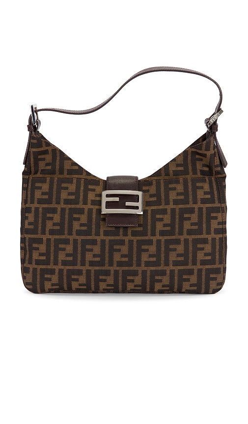 FWRD Renew Fendi Zucca Shoulder Bag in Tobacco Brown