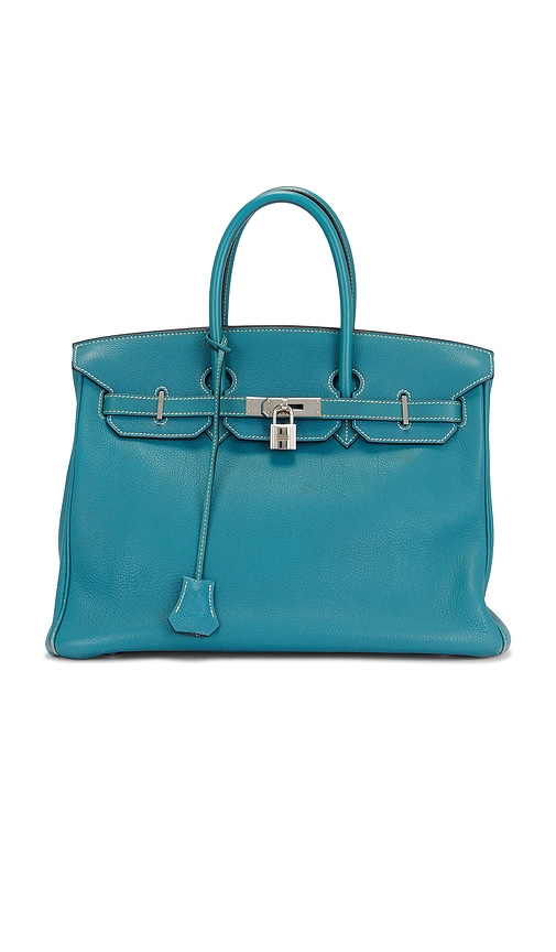FWRD Renew Hermes Togo Birkin 35 Handbag in Bleu Jean