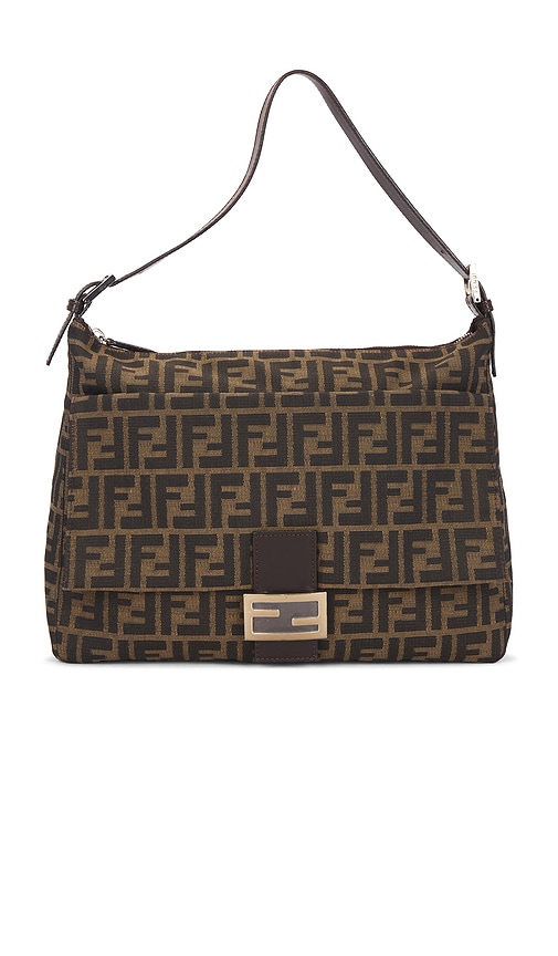 FWRD Renew Fendi Zucca Baguette Shoulder Bag in Brown