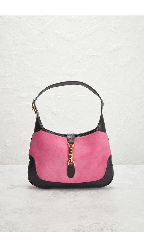 Fwrd Renew Gucci Calf Hair Mini Jackie 1961 Hobo Bag In Pink