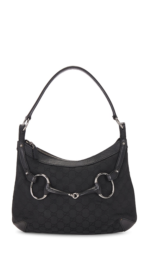 FWRD Renew Gucci Horsebit Hobo Bag in Black