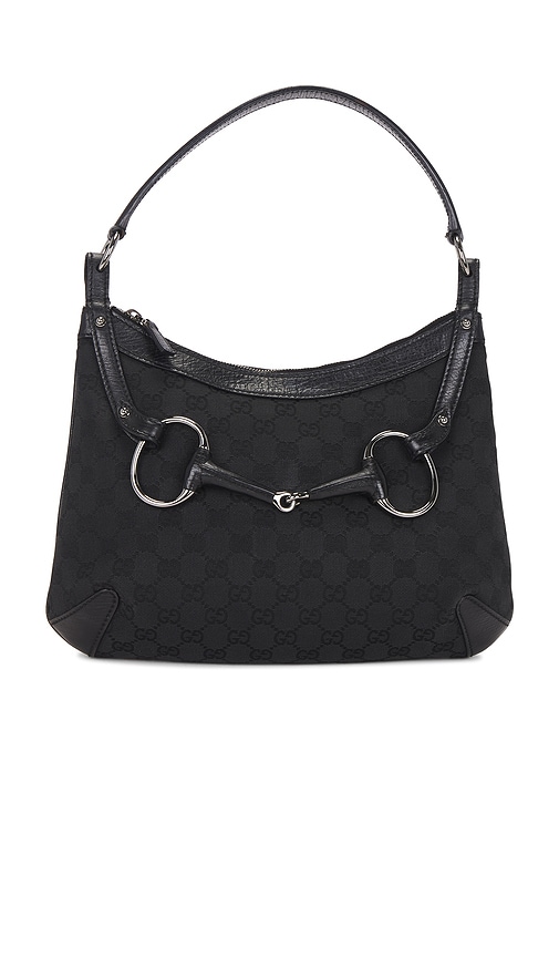 FWRD Renew Gucci Hasler Hobo Bag in Black
