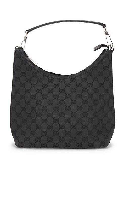 FWRD Renew Gucci GG Clasp Hobo Bag in Black