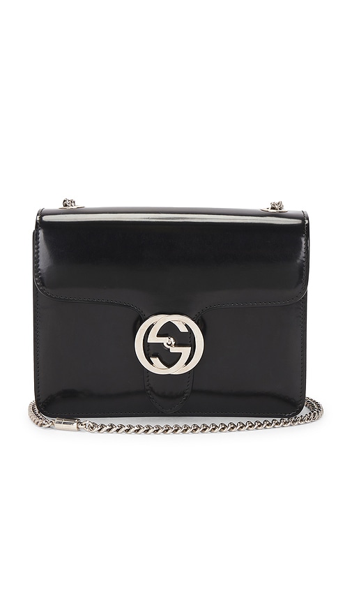 FWRD Renew Gucci Interlocking G Shoulder Bag in Black