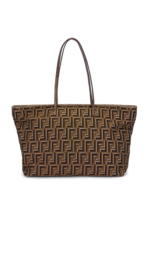 Fwrd Renew Fendi Zucca Roll Tote Bag In Brown