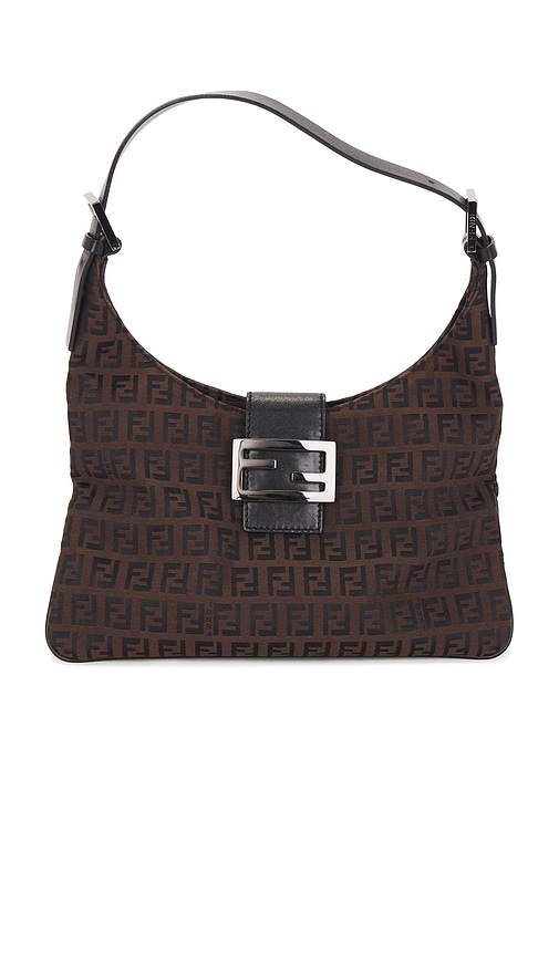 FWRD Renew Fendi Zucca Shoulder Bag in Brown