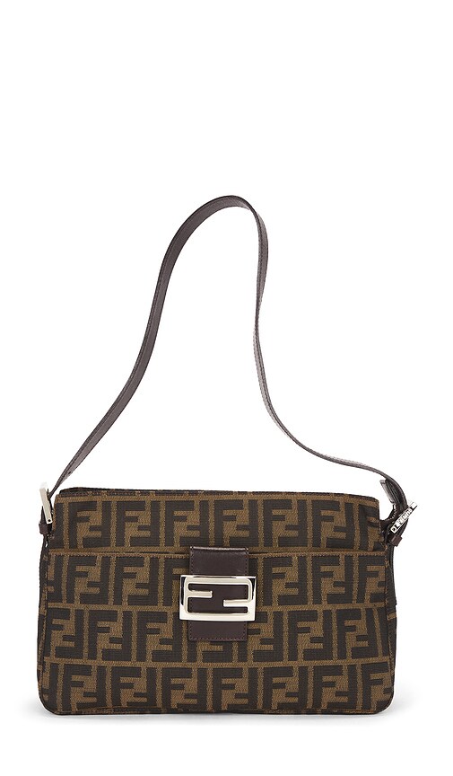 FWRD Renew Fendi Zucca Shoulder Bag in Brown