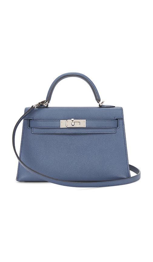 FWRD Renew Hermes Epsom Kelly 20 Sellier Handbag in Bleu Agate
