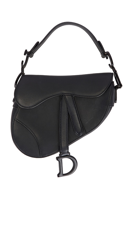 FWRD Renew Dior Mini Saddle Bag in Black
