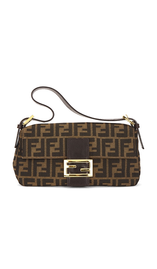 FWRD Renew Fendi Zucca Baguette Shoulder Bag in Brown