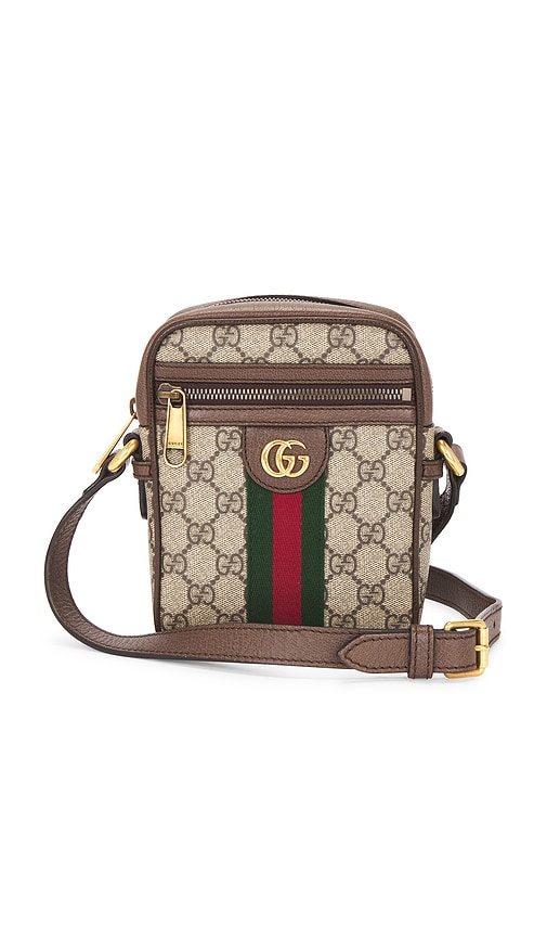 FWRD Renew Gucci Ophidia Mini Messenger Bag in Beige