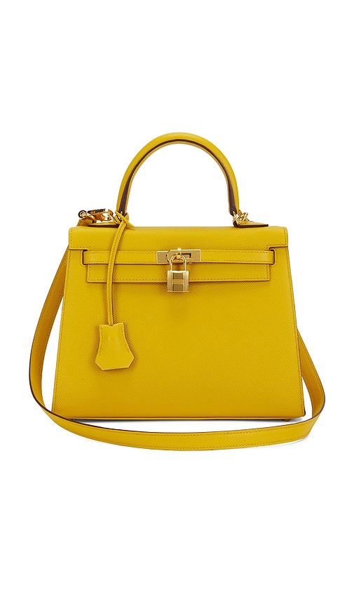 Fwrd Renew Hermes Epsom Kelly 25 Sellier Handbag In Yellow