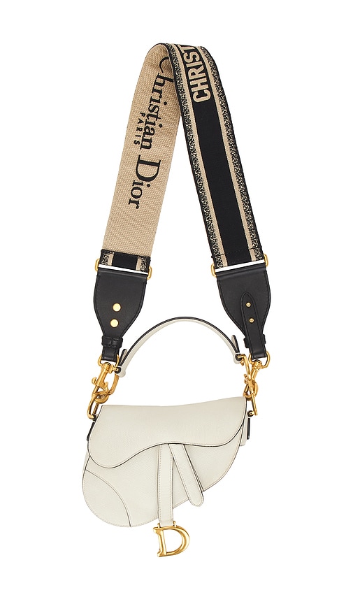 FWRD Renew Dior Saddle Bag in White