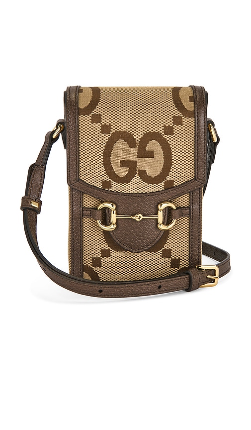 FWRD Renew Gucci Jumbo GG Mini Horsebit 1955 Crossbody Bag