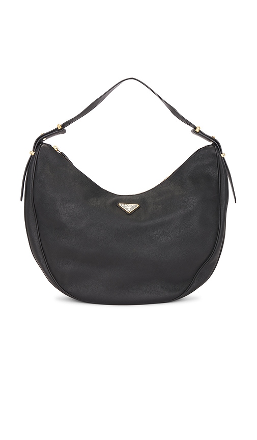 FWRD Renew Prada Tessuto Hobo Bag Black