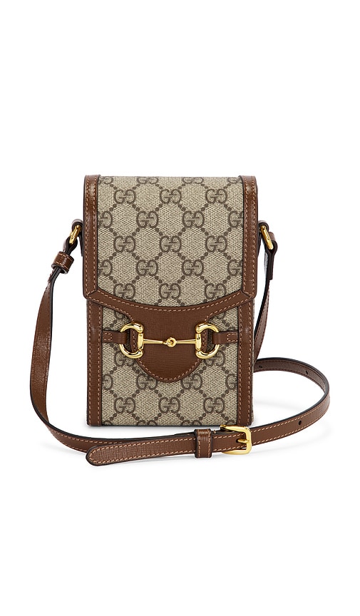 FWRD Renew Gucci Mini Horsebit 1955 Crossbody Bag in Beige