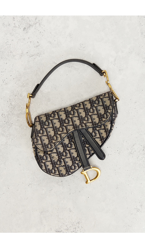 Fwrd Renew Dior Oblique Trotter Saddle Bag In Blue