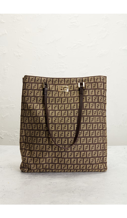 Fwrd Renew Fendi Zucchino Tote Bag In Sand