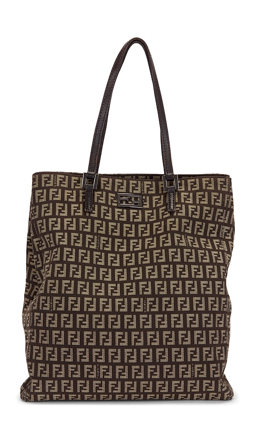 Fwrd Renew Fendi Zucchino Tote Bag In Brown