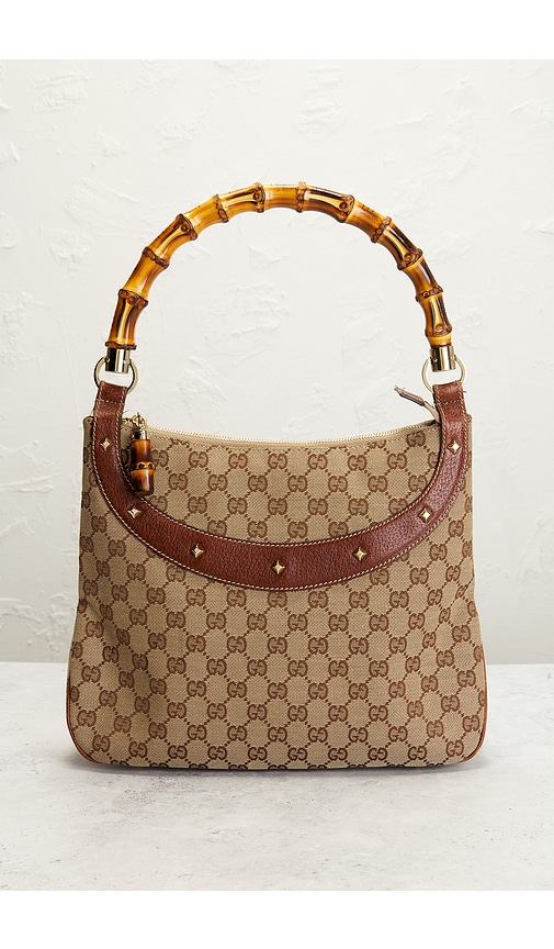 Fwrd Renew Gucci Bamboo Anita Hobo Bag In Sand