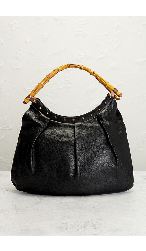 Fwrd Renew Gucci Bamboo Hobo Bag In Black