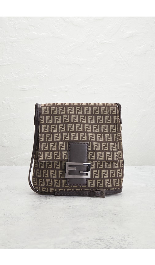 Fwrd Renew Fendi Zucchino Tube Messenger Bag In Brown