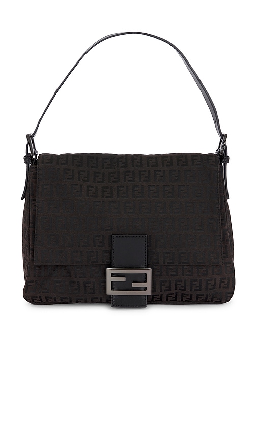 Fwrd Renew Fendi Zucchino Mama Baguette Shoulder Bag In Brown