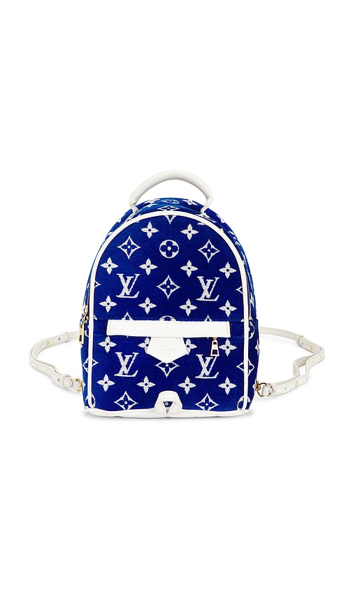 Fwrd Renew Louis Vuitton Monogram Jacquard Mini Palm Springs Backpack In Blue