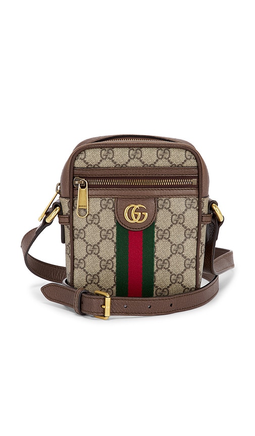 FWRD Renew Gucci Ophidia Mini Messenger Bag in Beige