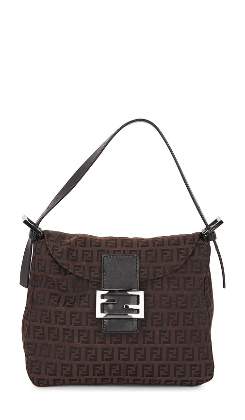 Fwrd Renew Fendi Zucchino Mama Baguette Shoulder Bag In Brown