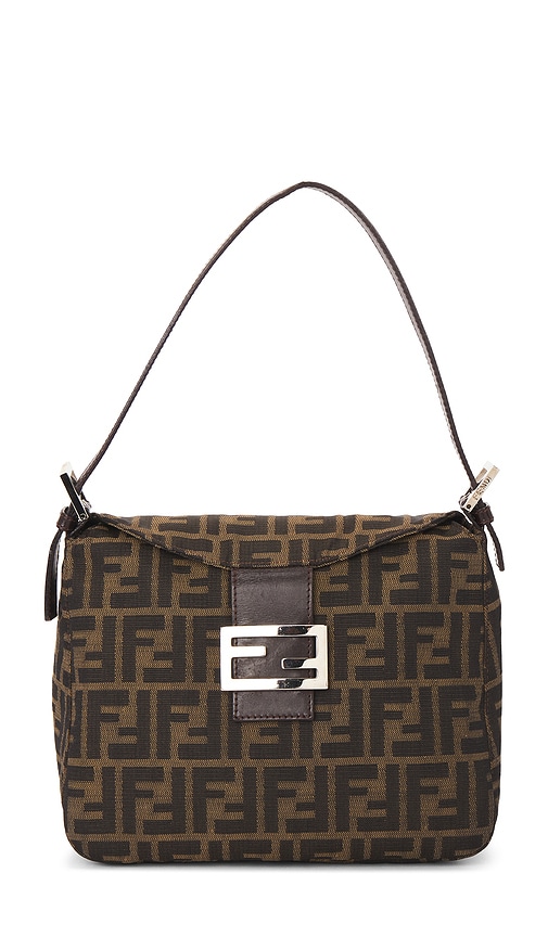 FWRD Renew Fendi Zucca Shoulder Bag in Brown