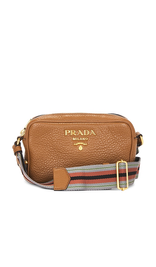 Fwrd Renew Prada Vitello Phenix Camera Bag In Brown