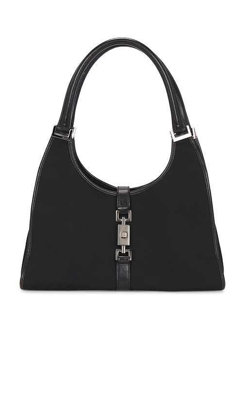 FWRD Renew Gucci Bardot Shoulder Bag in Black