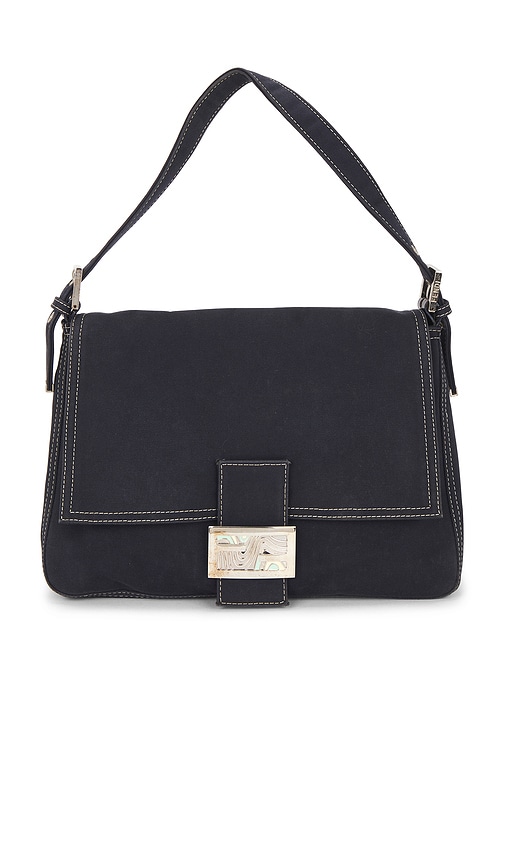 Fwrd Renew Fendi Denim Mama Baguette Shoulder Bag In Blue