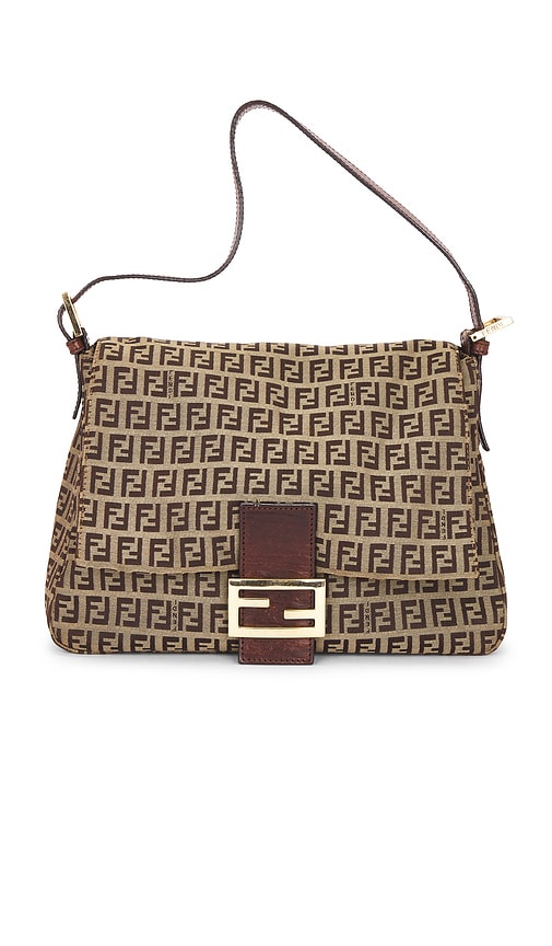 FWRD Renew Fendi Zucchino Mama Baguette Shoulder Bag