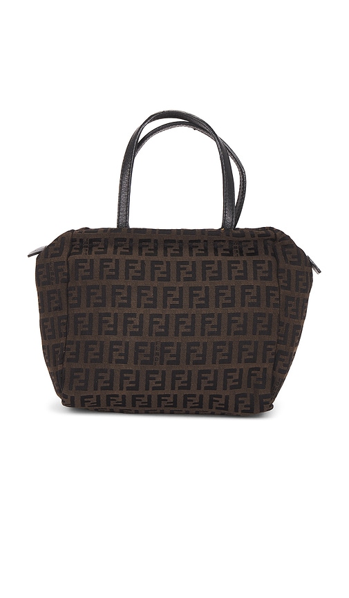 Fwrd Renew Fendi Zucchino Mini Handbag In Brown