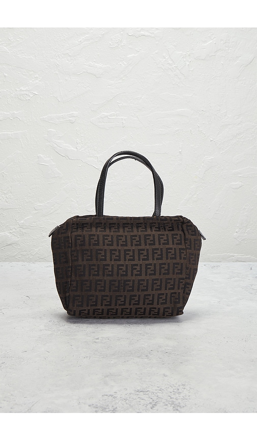 Fwrd Renew Fendi Zucchino Mini Handbag In Brown