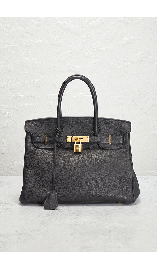 Fwrd Renew Hermes Togo Birkin 30 Retourne Handbag In Black