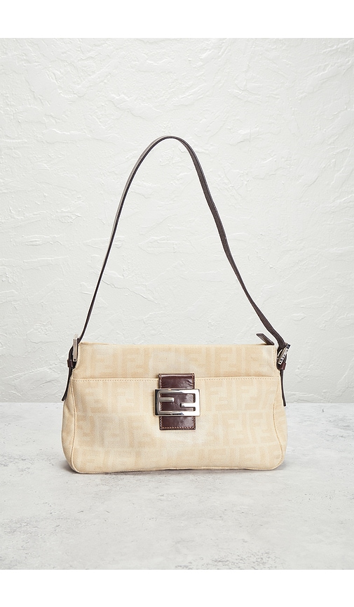 Fwrd Renew Fendi Zucca Shoulder Bag In Sand