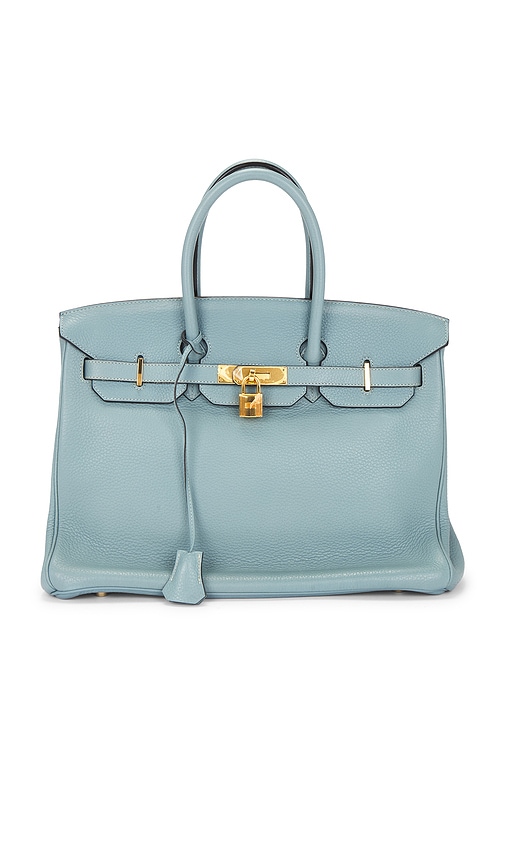 Fwrd Renew Hermes Taurillon Clemence Birkin 35 Retourne Handbag In Blue