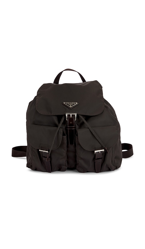 FWRD Renew Prada Tessuto Backpack in Khaki