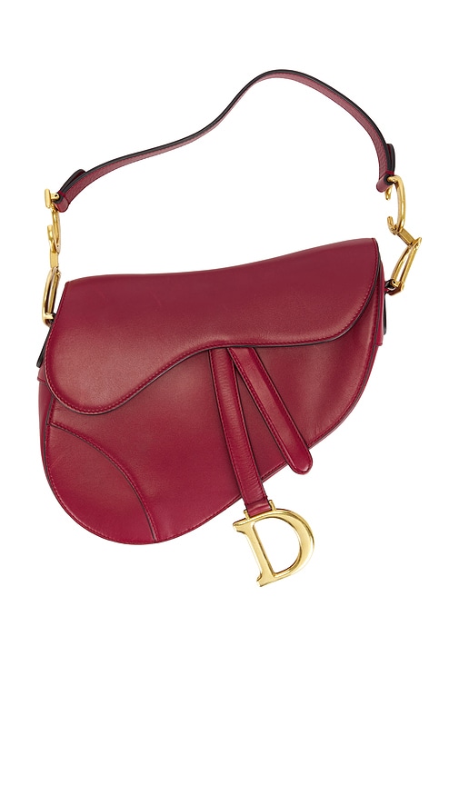 FWRD Renew Dior Saddle Bag in Wine Red