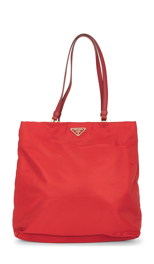 FWRD Renew Prada Tessuto Tote Bag in Red