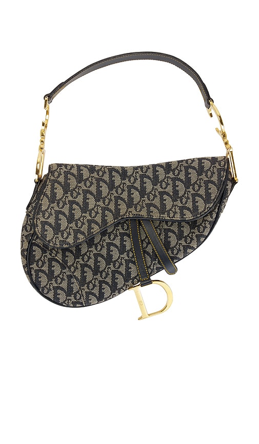 FWRD Renew Dior Trotter Oblique Saddle Bag in Blue