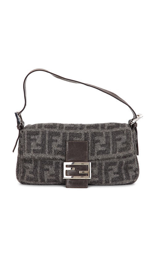 FWRD Renew Fendi Zucca Baguette Shoulder Bag in Grey | REVOLVE